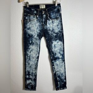 NWT NEILL KATTER paint print designer skinny jeans stretchy 28 made in Italy